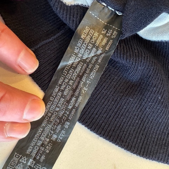 Zara Black and White Stripe Viscose Blend Short Sleeve Pullover Crew Sweater / M - Picture 8 of 8